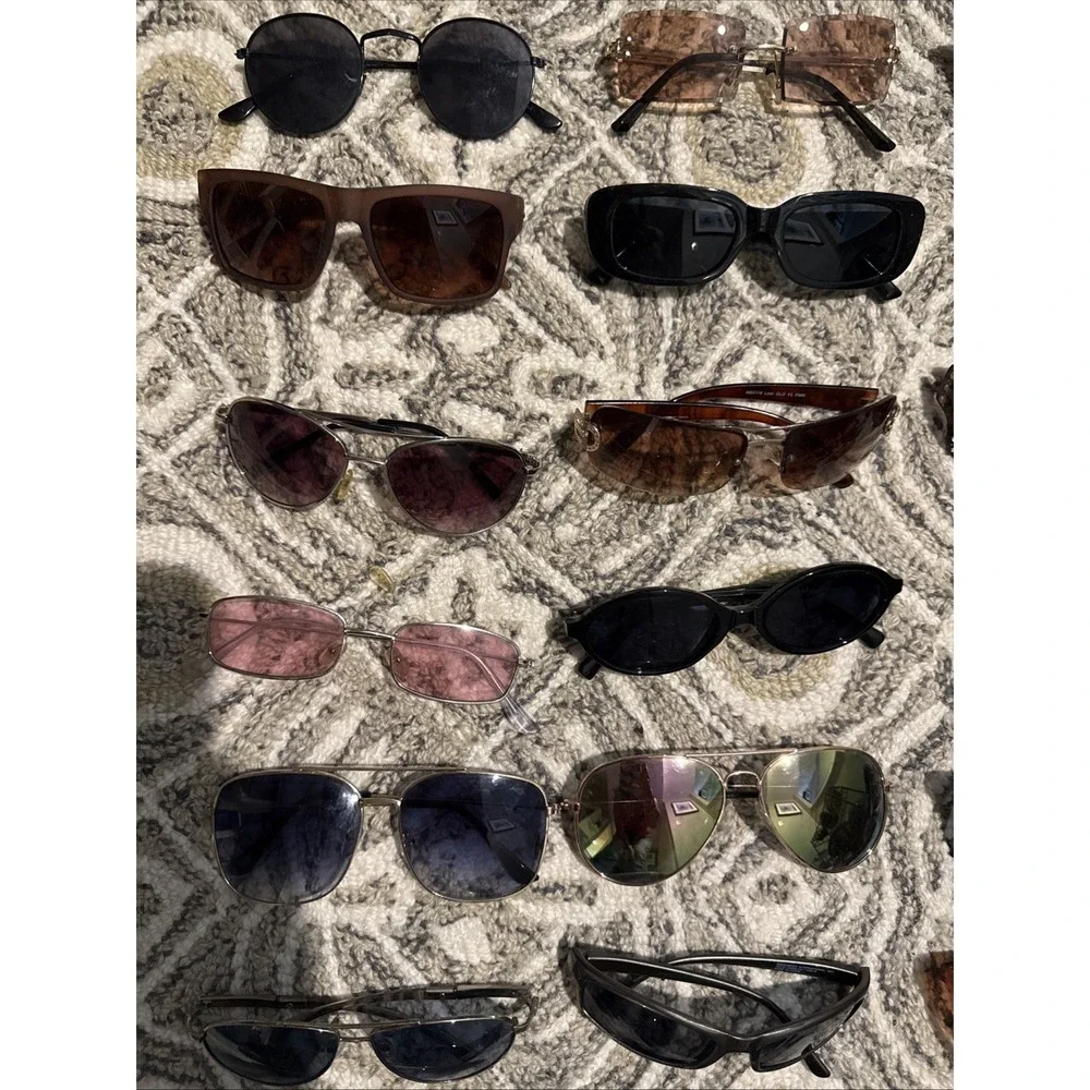 Wholesale Bulk Lot / Group of 56 all included Sunglasses:Square, Round,Aviator+